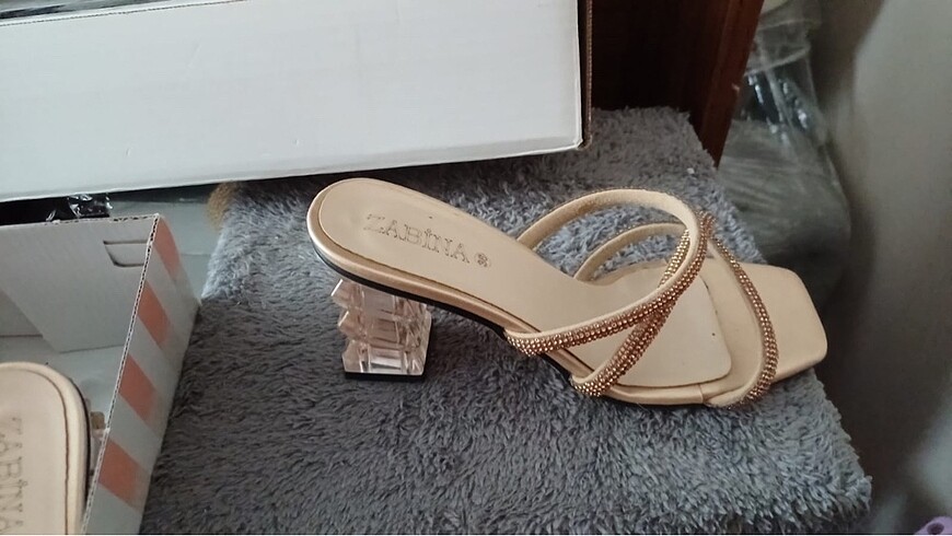 36 Beden camel Renk Abiye terlik