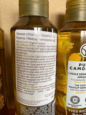 Beden Yves Rocher yüz temizleme yağı