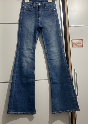 xs Beden mavi Renk Kadın Gri Mavi Bol Kesim Midi Kot Pantolon