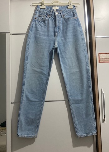 H&M Mavi Kadın Denim Midi Boy Kot Pantolon