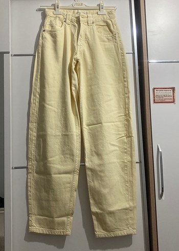 32 Beden sarı Renk Kadın Sarı Normal Boy Kot Pantolon