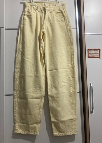 Kadın Sarı Normal Boy Kot Pantolon