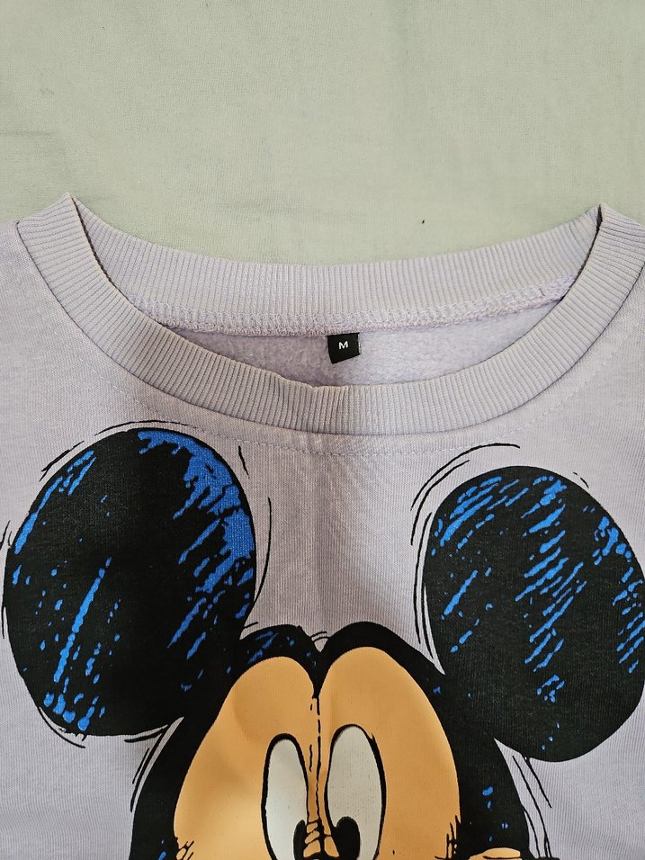 Lila Mickey Mouse Baskılı Kız Eşofman Takımı - Görsel 5