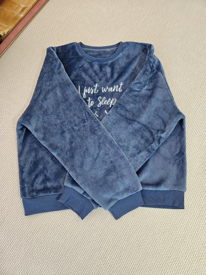 Kadın Mavi Yumuşak Dokulu Sweatshirt - Görsel 2