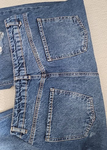 Kadın Mavi Bol Kesim Denim Jean - Görsel 4