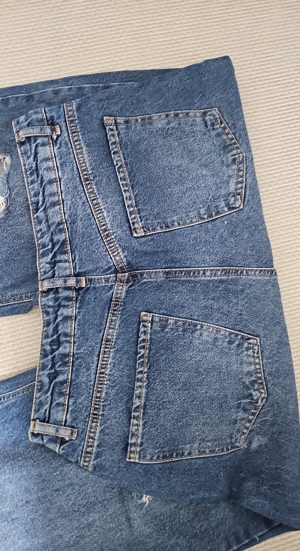 Kadın Mavi Bol Kesim Denim Jean - Görsel 4