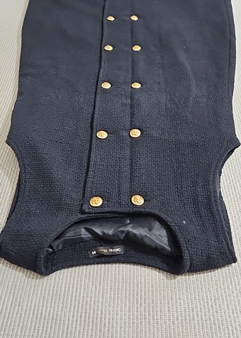 Lacivert Düğmeli Elbise - Görsel 2