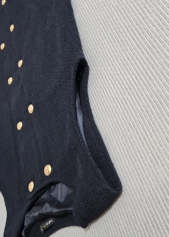 Lacivert Düğmeli Elbise - Görsel 4