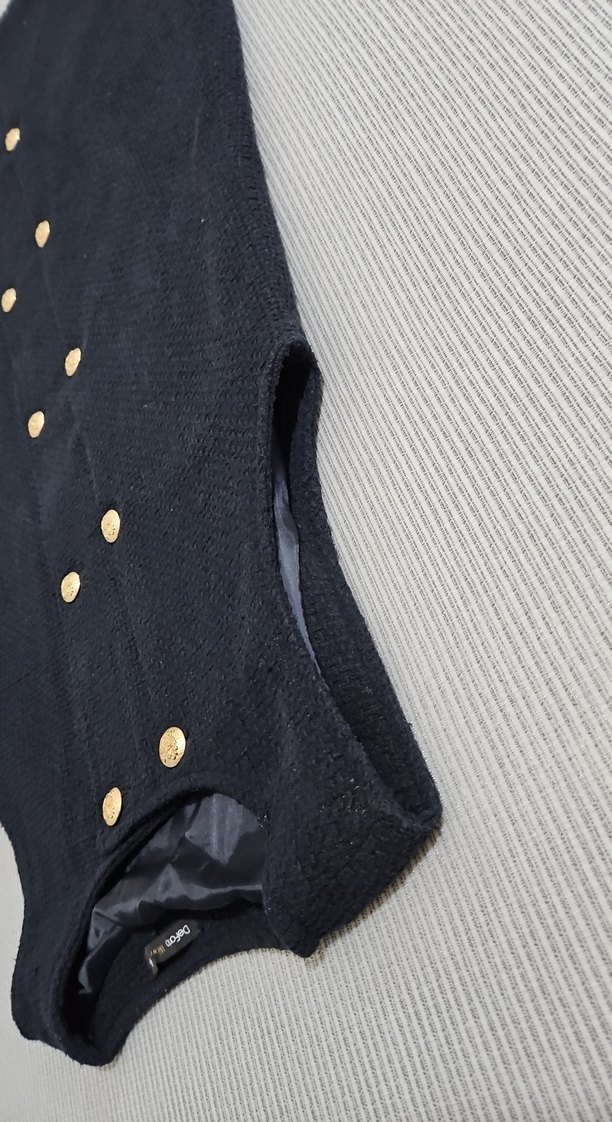 Lacivert Düğmeli Elbise - Görsel 4