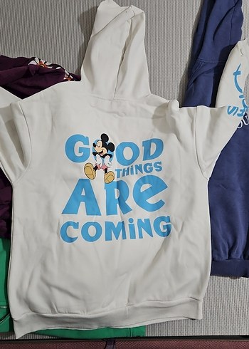 Renkli Baskılı Kadın Kapüşonlu Sweatshirt 5 adet - Görsel 6