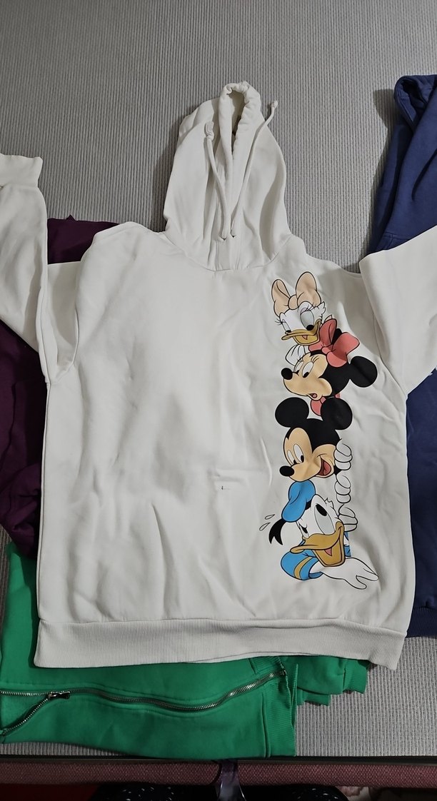 Renkli Baskılı Kadın Kapüşonlu Sweatshirt 5 adet - Görsel 5