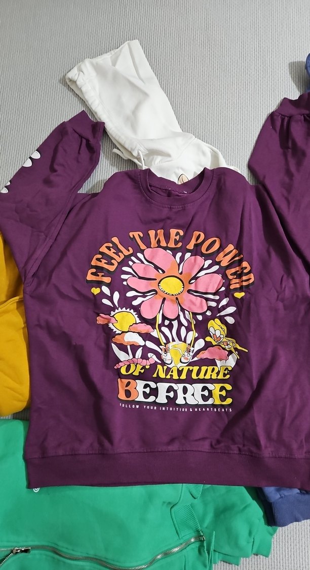 Renkli Baskılı Kadın Kapüşonlu Sweatshirt 5 adet - Görsel 4