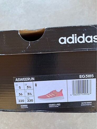 36 Beden pembe Renk Orjinal Adidas Spor Ayakkabısı
