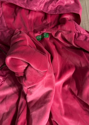 Kız Çocuk Parlak Pembe Fermuarlı Yağmurluk - Görsel 4