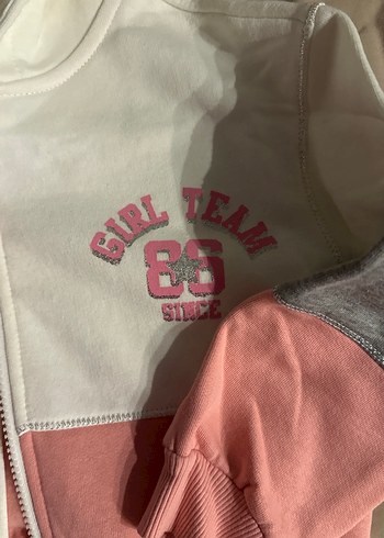 Kız Çocuk Kapüşonlu Fermuarlı Sweatshirt - Görsel 2