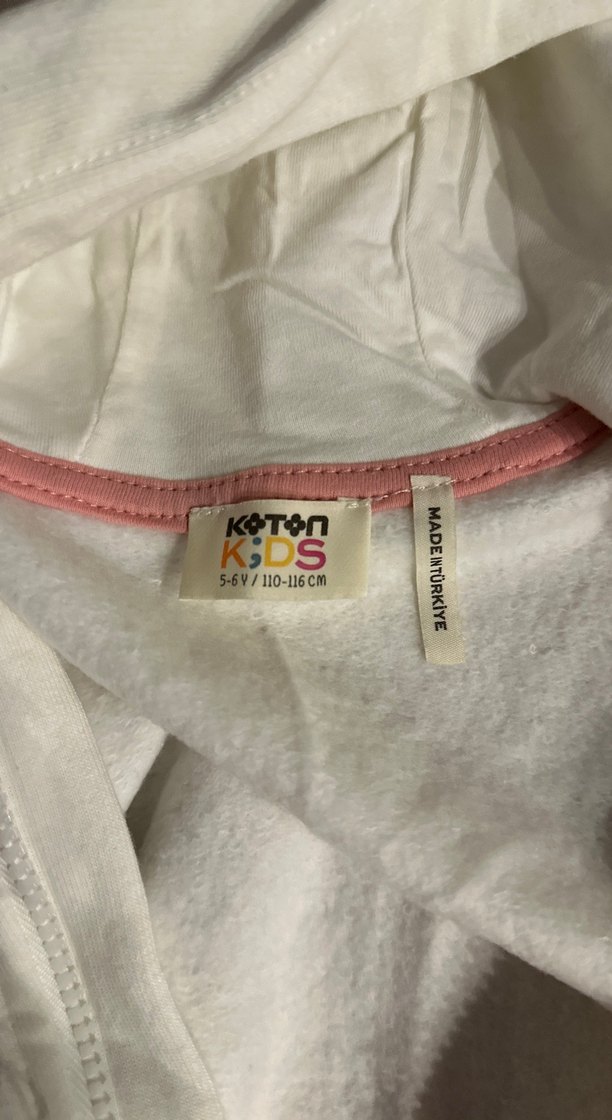 Kız Çocuk Kapüşonlu Fermuarlı Sweatshirt - Görsel 3