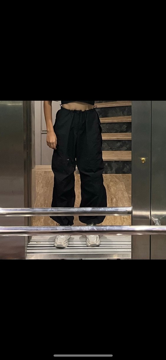 Siyah Rahat Kesim Midi Sweatpant - Görsel 2