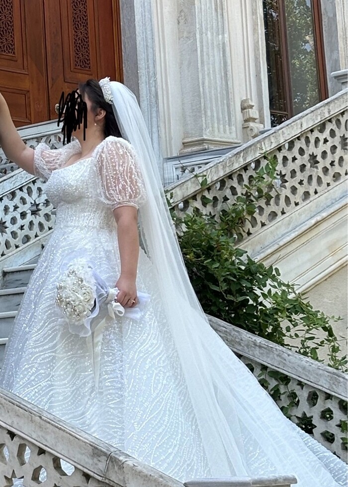 Kiralık Full İşleme Tasarım Gelinlik - Görsel 3