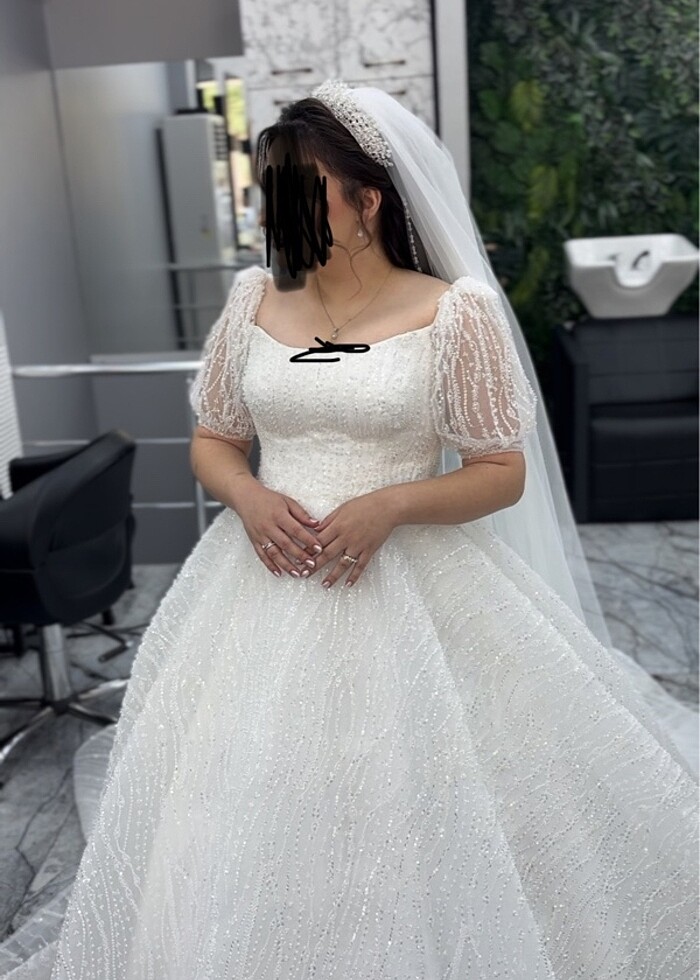 Kiralık Full İşleme Tasarım Gelinlik - Görsel 2