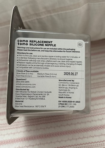 Comotomo Yavaş Akışlı Silikon Biberon Emziği 0-3 Ay - Görsel 2