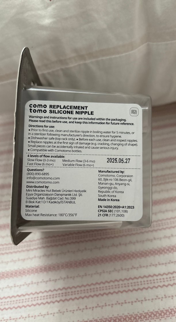 Comotomo Yavaş Akışlı Silikon Biberon Emziği 0-3 Ay - Görsel 2
