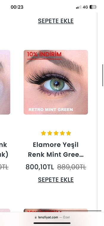 EL'AMORE RENKLİ LENS mint green