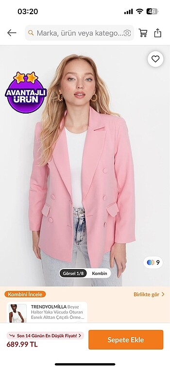 Trendyolmilla pembe blazer ceket