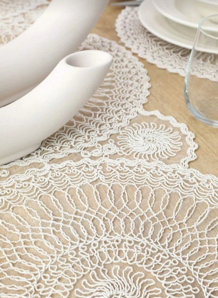 İşlemeli Beyaz Modern Klasik Amerikan Servisi - Görsel 3