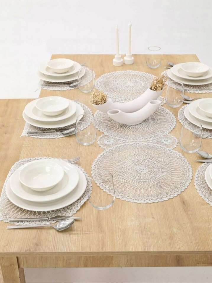 İşlemeli Beyaz Modern Klasik Amerikan Servisi - Görsel 2