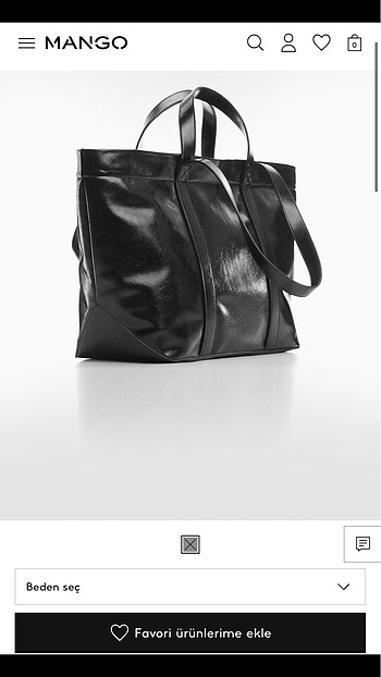 Beden Mango saplı shopper çanta
