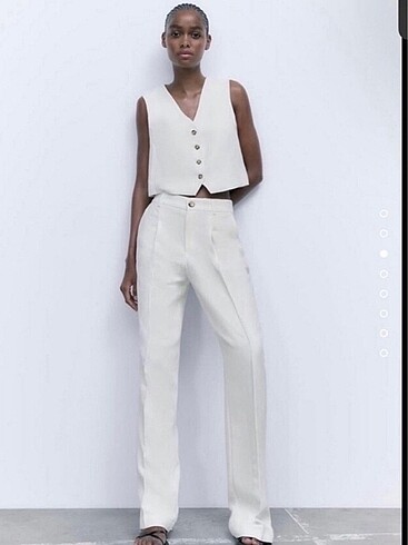 Zara beyaz geniş paça pantolon