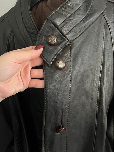 American Vintage VİNTAGE UZUN DERİ CEKET KOTU KAHVE