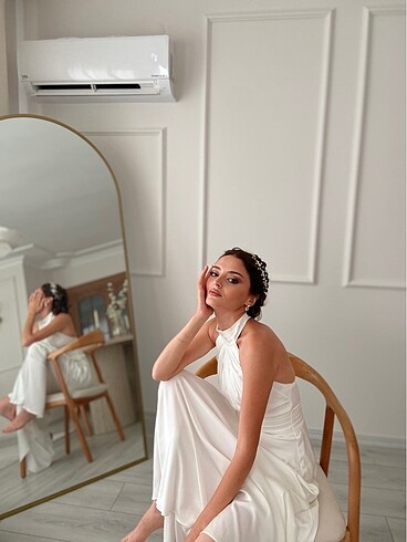 LTB Beyaz Saten Elbise