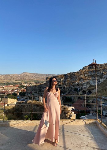 s Beden pembe Renk Pembe Uzun Elbise