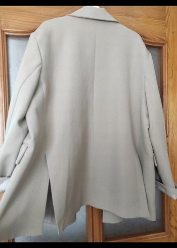 Düğmeli Bej Kadın Blazer Ceket - Görsel 3