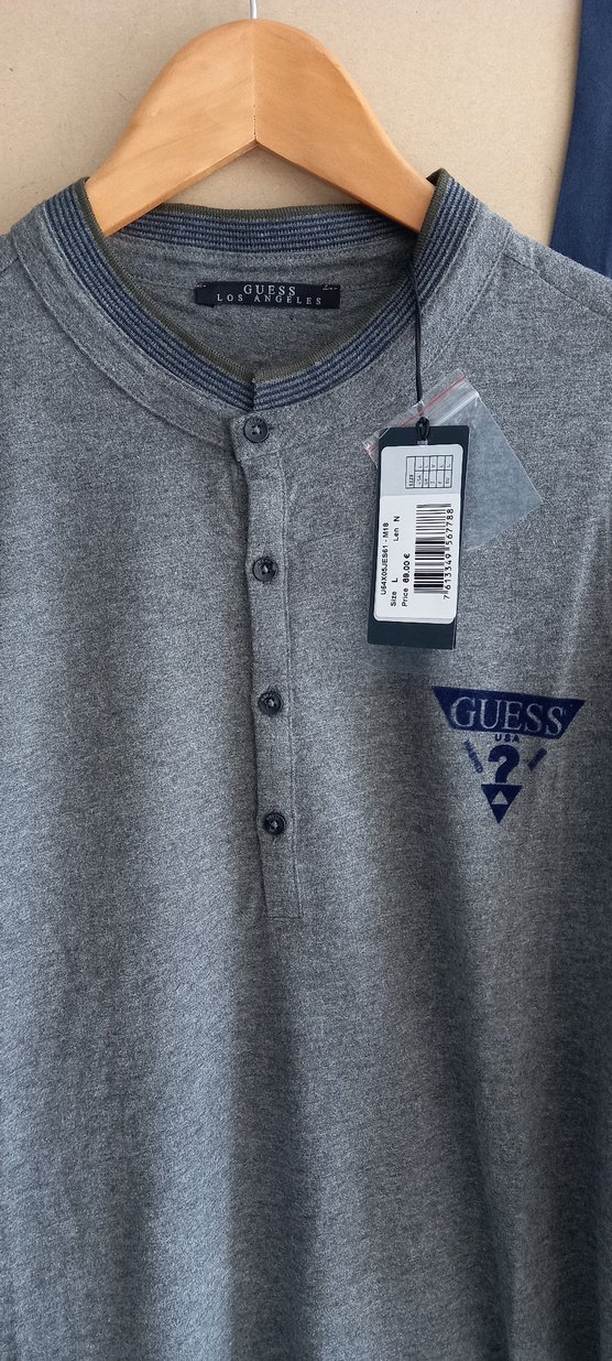 GUESS Gri Pamuklu Uzun Kollu Erkek Pijama takımı L - Görsel 2
