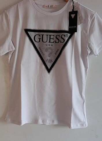 GUESS AMERİKA beyaz şık üst M