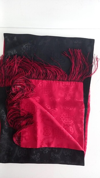 Designer 'SHANGHAI TANG' çift taraflı JAKARLI IPEK uzun esarp