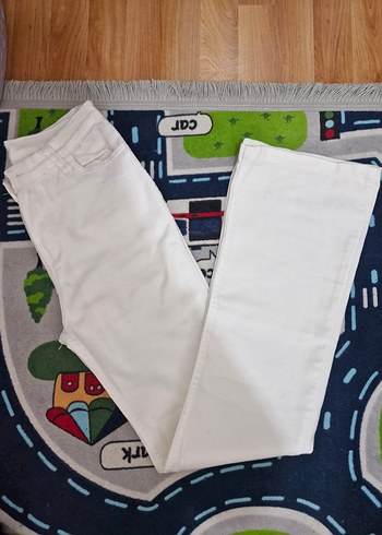 Kadın Beyaz İspanyol paçaPantolon - Görsel 3