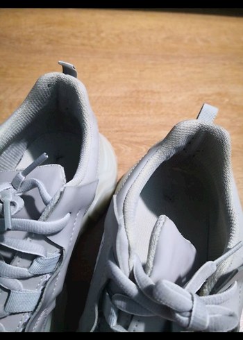 Gri Platform Topuklu  Lutvelizade Spor Ayakkabı - Görsel 4