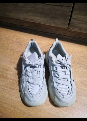 Gri Platform Topuklu  Lutvelizade Spor Ayakkabı - Görsel 3