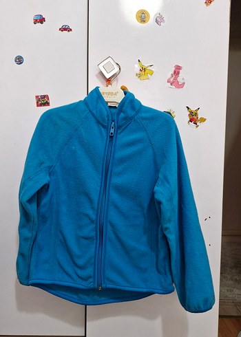 Gri Mavi Erkek Çocuk Fermuarlı Polar Hırka - Görsel 5