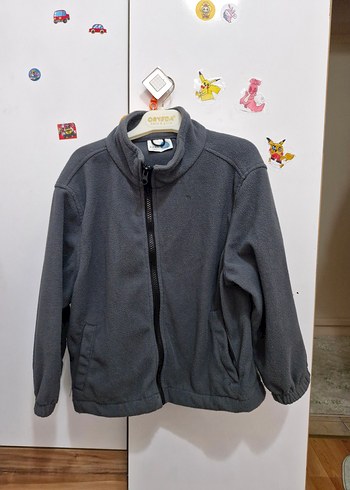 Gri Mavi Erkek Çocuk Fermuarlı Polar Hırka - Görsel 2