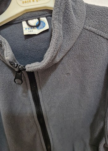 Gri Mavi Erkek Çocuk Fermuarlı Polar Hırka - Görsel 4