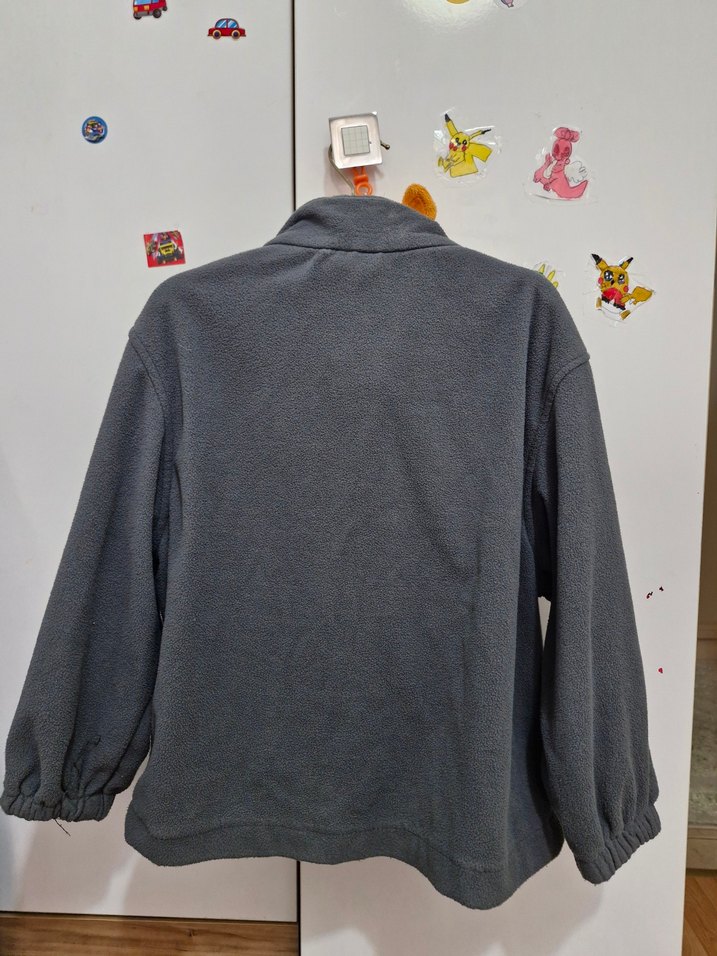 Gri Mavi Erkek Çocuk Fermuarlı Polar Hırka - Görsel 3