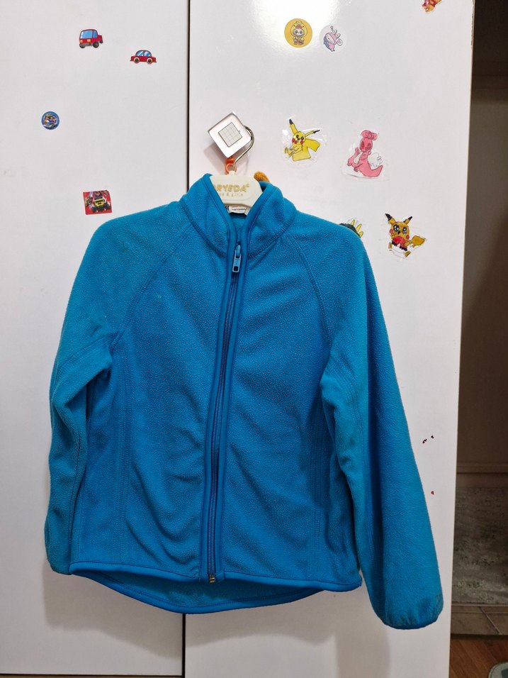 Gri Mavi Erkek Çocuk Fermuarlı Polar Hırka - Görsel 5