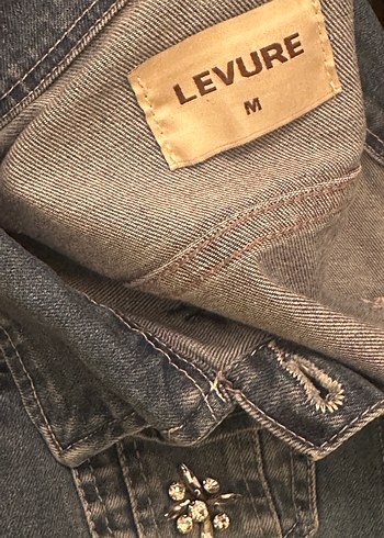 m Beden mavi Renk Kadın Lacivert Nakışlı Denim Ceket
