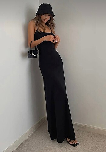 xl Beden Poliamid askılı elbise