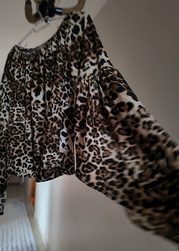Diğer Bohem Leopar Desenli Uzun Kollu Bluz