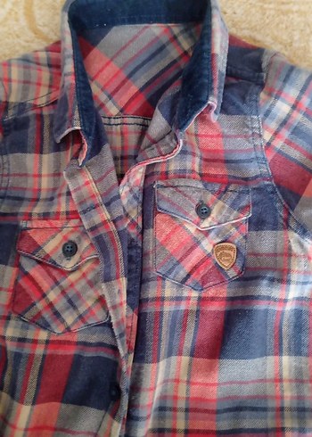 Erkek Çocuk Ekose Desenli Uzun Kollu Gömlek - Görsel 3